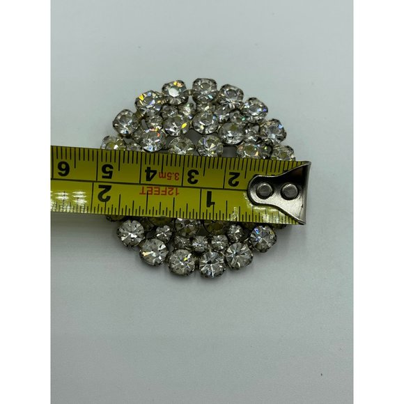 Vintage Unsigned High End Rhodium Plated & Rhinest - Picture 4 of 5